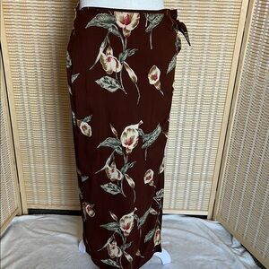 Hillard & Hanson Brown vintage Floral Sarong
